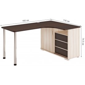 Письменный стол Жаспера-165СМ КВВ правый
