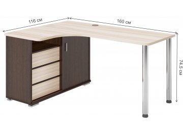 Письменный стол СР-165СМ ВКК-ЛЕВ левый