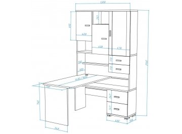 Письменный стол Жаспера-620/140 левый