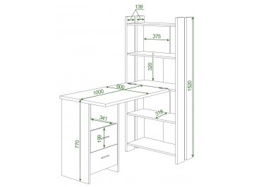 Письменный стол СТЛ-ОВ+С100Прям БЕ