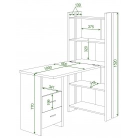 Письменный стол СТЛ-ОВ+С100Прям БЕН