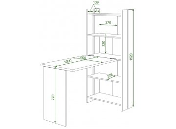 Письменный стол Лоревро-ОВ+С100Прям без тумбы КВ