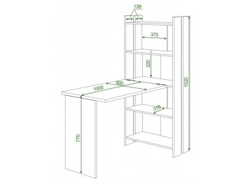 Письменный стол СТЛ-ОВ+С100РПрям без тумбы БЕ