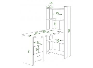 Письменный стол СТЛ-ОВ+С100РПрям К