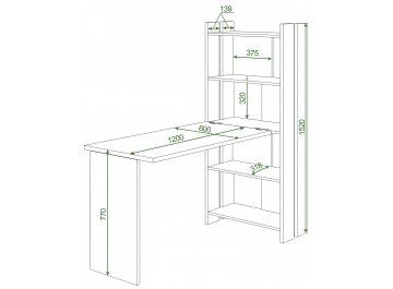 Письменный стол СТЛ-ОВ+С120Прям без тумбы К