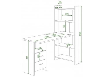 Письменный стол СТЛ-ОВ+С120Прям КВ