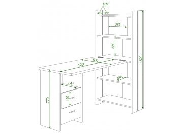 Письменный стол СТЛ-ОВ+С120Прям Н