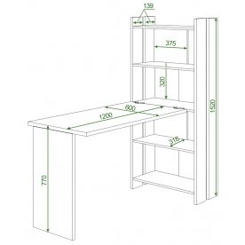 Письменный стол Лоревро-ОВ+С120РПрям без тумбы К