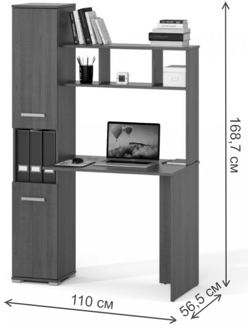 Письменный стол Вента-5 левый ясень светлый