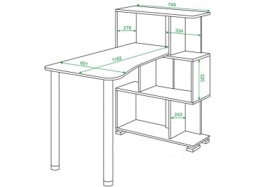 Письменный стол Валевро-5-3СТ-2 НБЕН