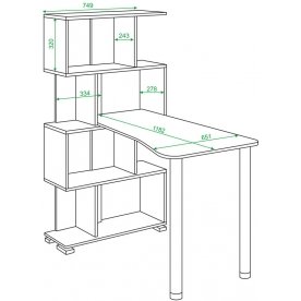Письменный стол СЛ-5-4СТ-2+БД+БЯ НБЕНБЕ