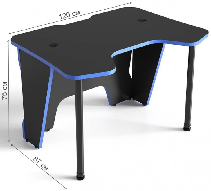 Письменный стол Strike-2 черно-синий / black-blue