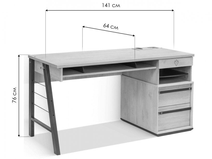 Письменный стол Trio L трио / синий