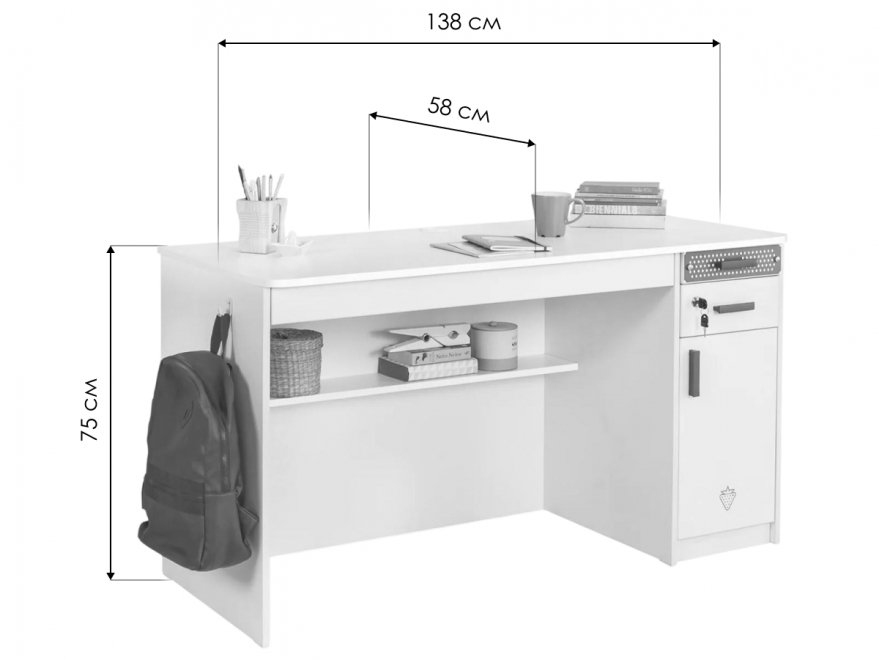 Письменный стол White L белый