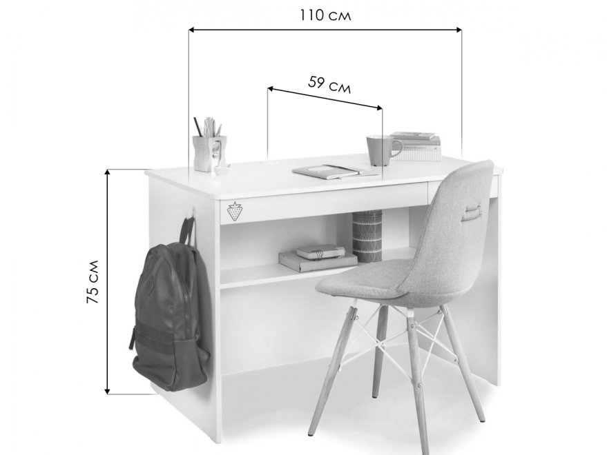 Письменный стол White M белый