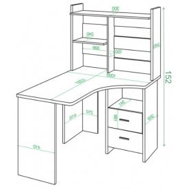 Компьютерный стол с надстройкой 100х120