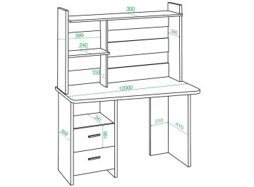 Компьютерный стол с надстройкой 120х60