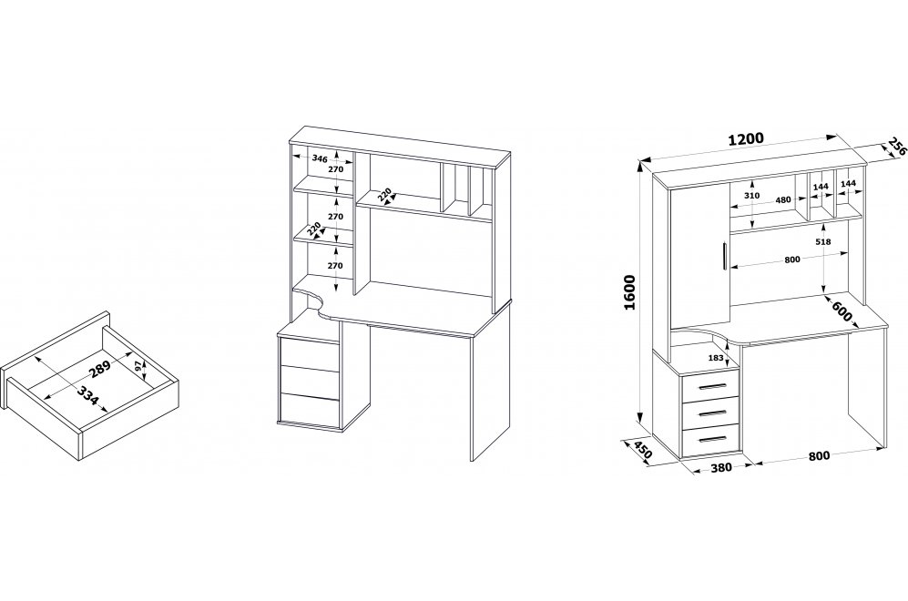 Стол компьютерный КСТ-16 бетон / белый