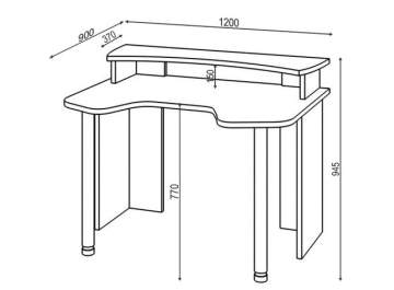 Письменный стол СКЛ-Игр120 ЧБЕ