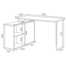 Письменный стол СКЛ-ПРЯМ120+ТБЛ-2 КБЕ