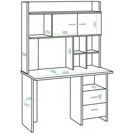 Письменный стол СКЛ-Прям120Р