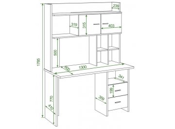Письменный стол СКЛ-Прям130Р