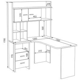 Письменный стол СКЛ-Угл130+НКЛ-120 КБЕ