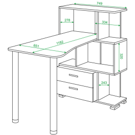 Письменный стол СЛ-5-3СТ-2