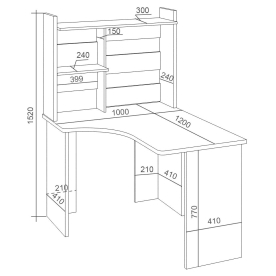 Письменный стол СКЛ-Угл120+НКЛ-100 БЕ ПРАВ