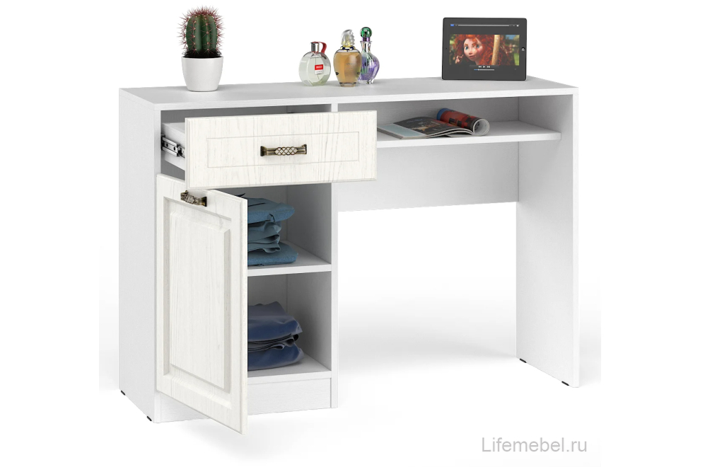 Письменный стол Ливерпуль белый / ясень ваниль