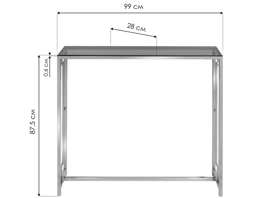 Консольный столик Akur Loft London хром / тонированное стекло
