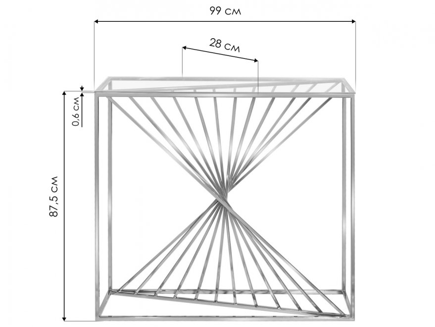 Консольный столик Akur Loft Paris золото / прозрачное стекло