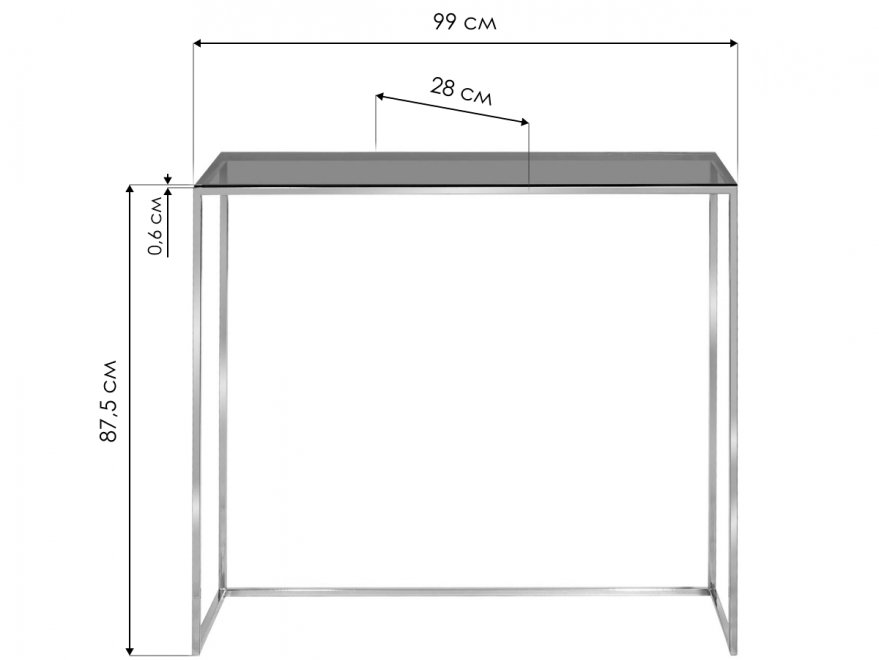 Консольный столик Akur Loft Varna хром / тонированное стекло