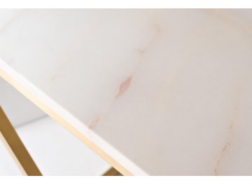 Консольный столик Bianco Namibia 47ED-CST026GOLD белый мрамор / матовое золото