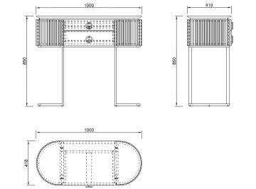 Консольный столик Лукиано бежевый / золото