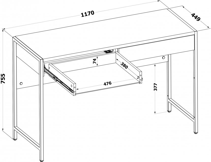 СПМ-402 Стол письменный Дуб делано