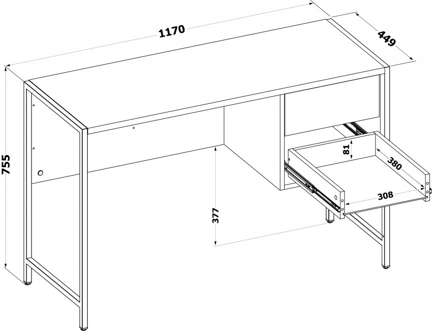 СПМ-404 Стол письменный Бетон