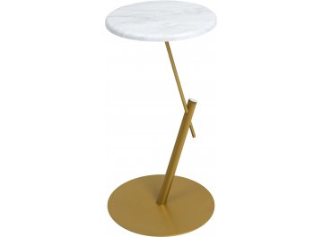 Приставной столик МеталлАрт М015 круглый белый / золото