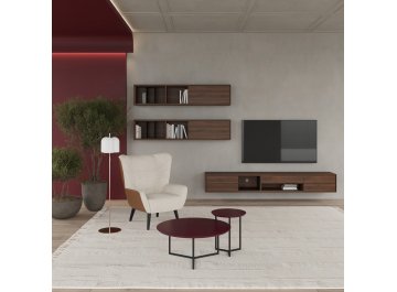 Приставной столик Miramar тёмно-красный / черный