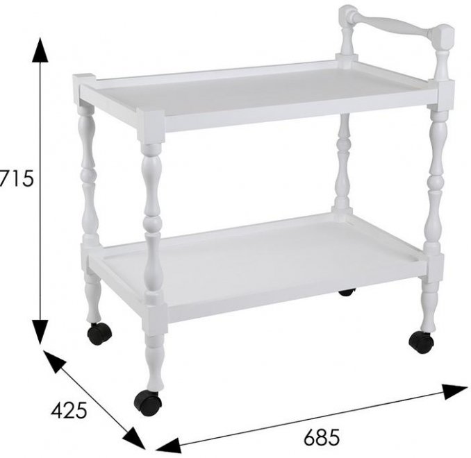 Сервировочный стол Бридж белый