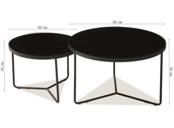 Кофейный столик Italia черный / черный