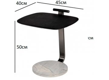 Приставной столик Мейс черный / серый