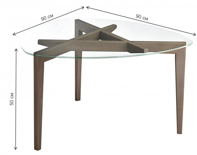 Журнальный столик Рилле 443 шимо / прозрачный