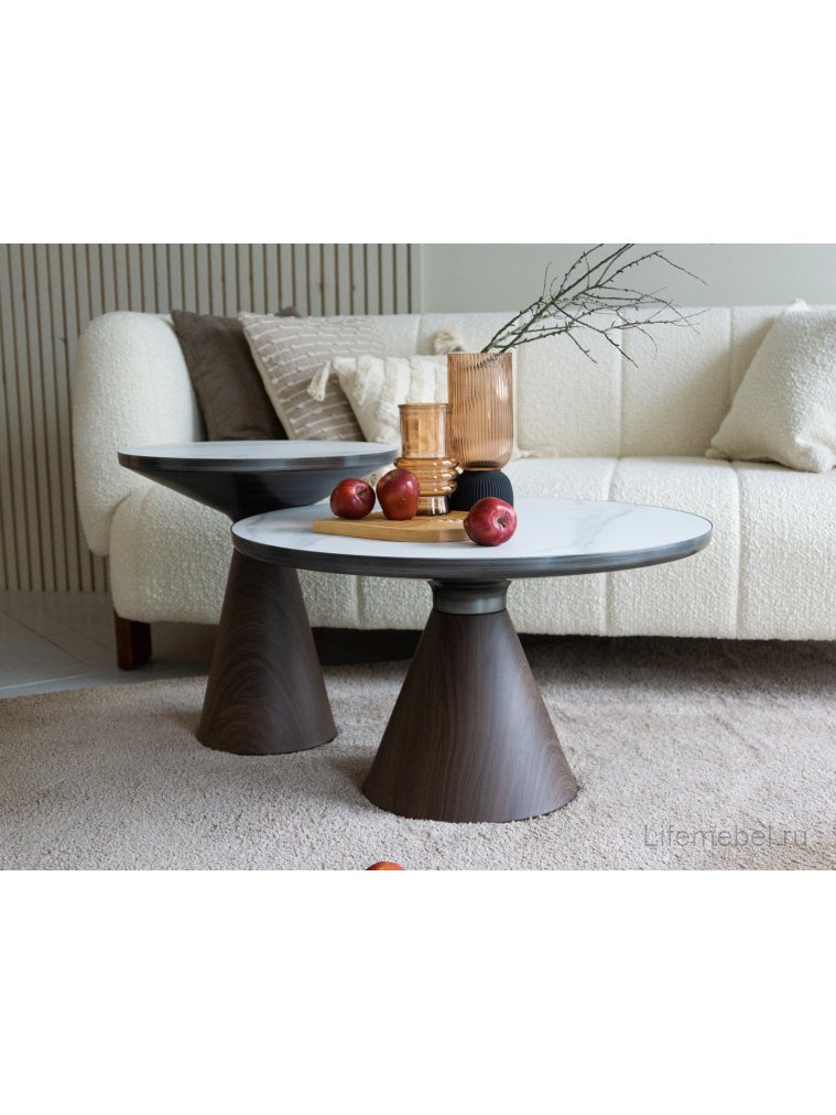 Столик журнальный Fis mid коричневый / белый