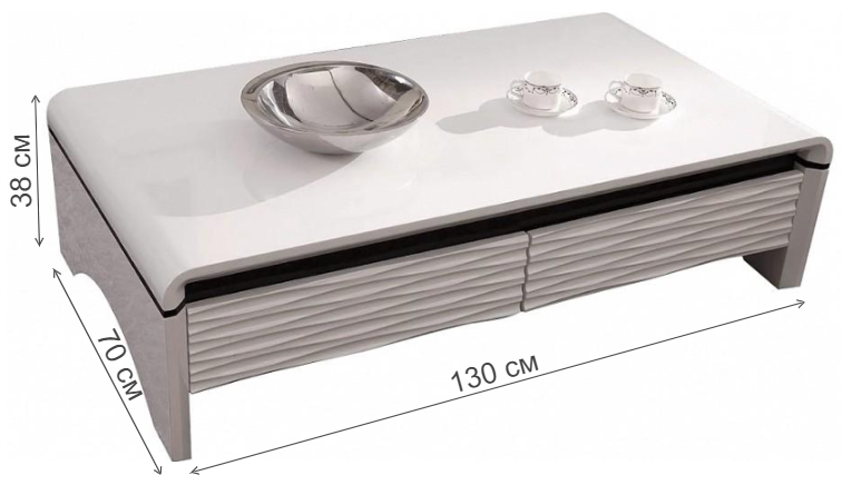 Журнальный стол CColl 3D Modo белый матовый лак