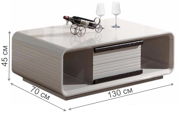 Журнальный стол CColl Velvet бежевый лак