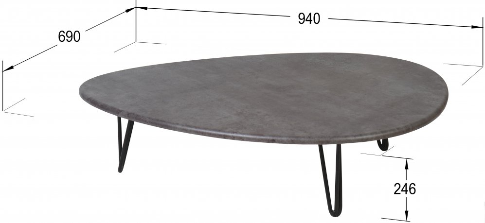 Журнальный стол Дадли серый бетон