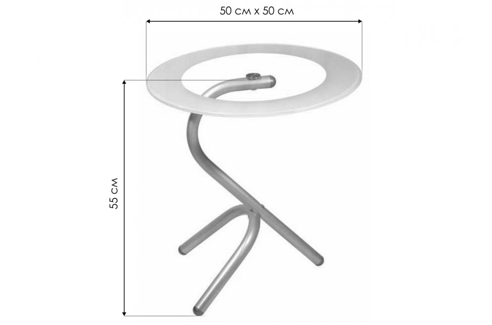 Журнальный стол Дуэт 5 алюминий / прозрачный / матовый