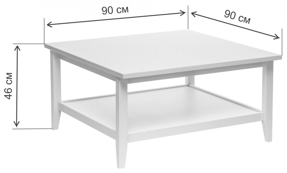 Журнальный стол Leset Мира 90х90 черный