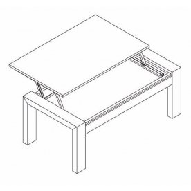 Журнальный стол M1300 с подъемным механизмом со стеклом венге